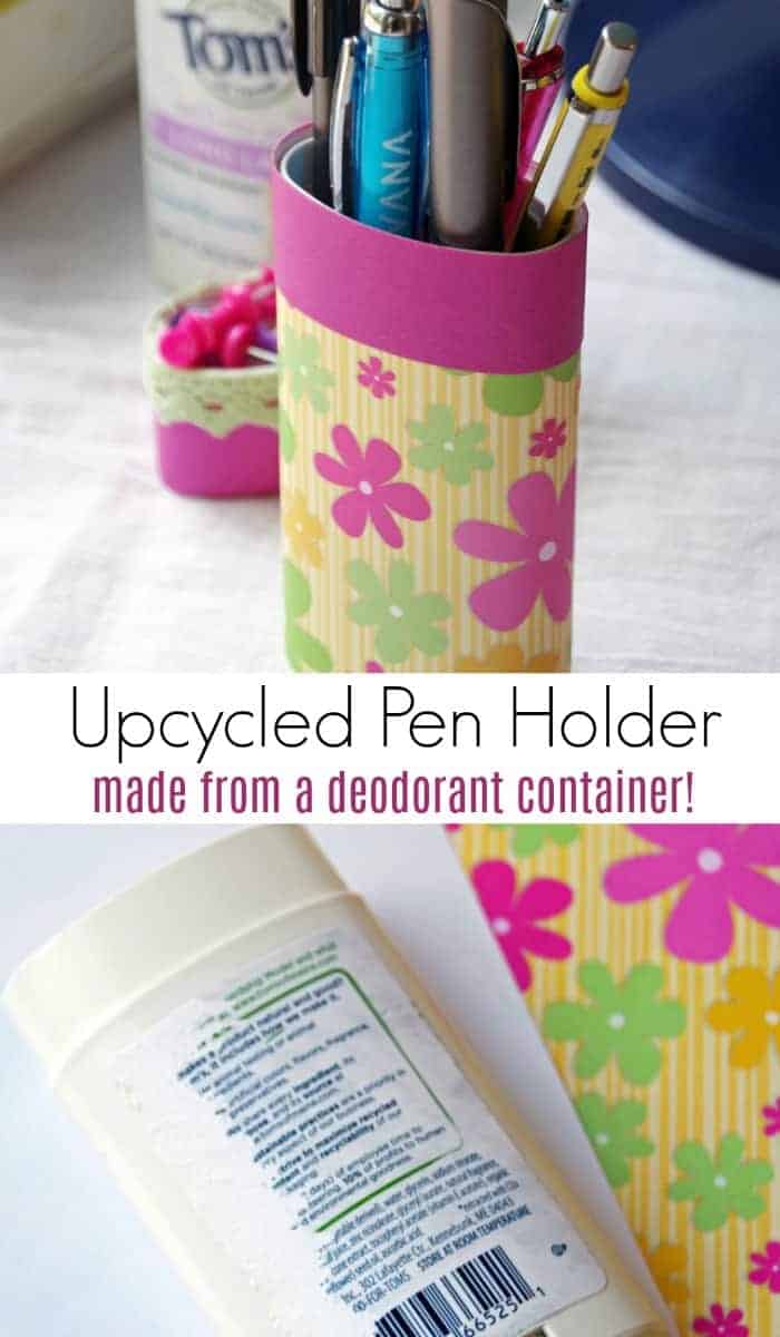 Check out this easy #upcycled deodorant container! This is an easy #greenlving project to reduce trash output and save money! If you like #recycled #crafts, this one is simple