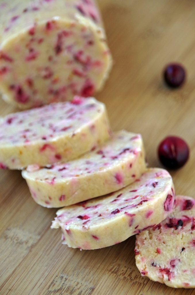 Homemade Shortbread Cookies with Cranberries