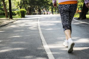 older woman walking