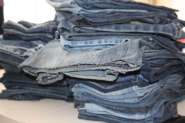 pile of old jeans