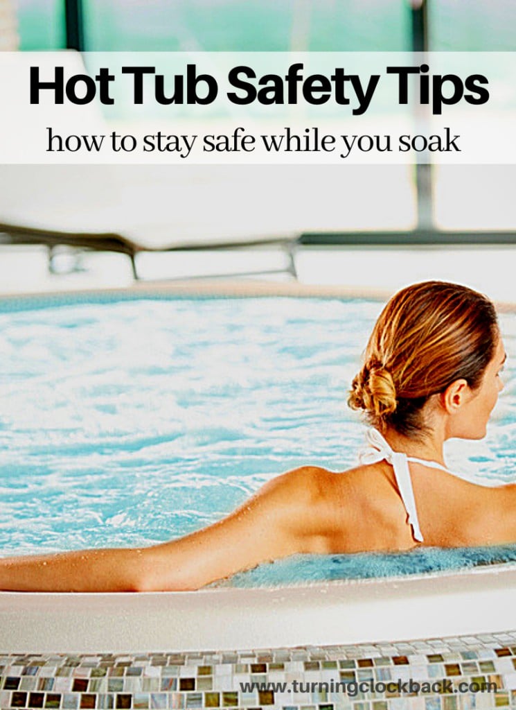 Woman soaking in hot tub showing Hot Tub Safety Tips and how to stay safe while you soak