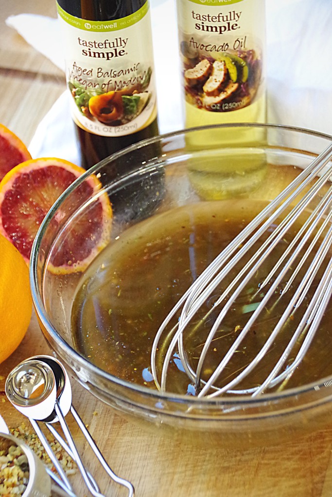 Tastefully Simple ingredients for orange vinaigrette dressing recipe