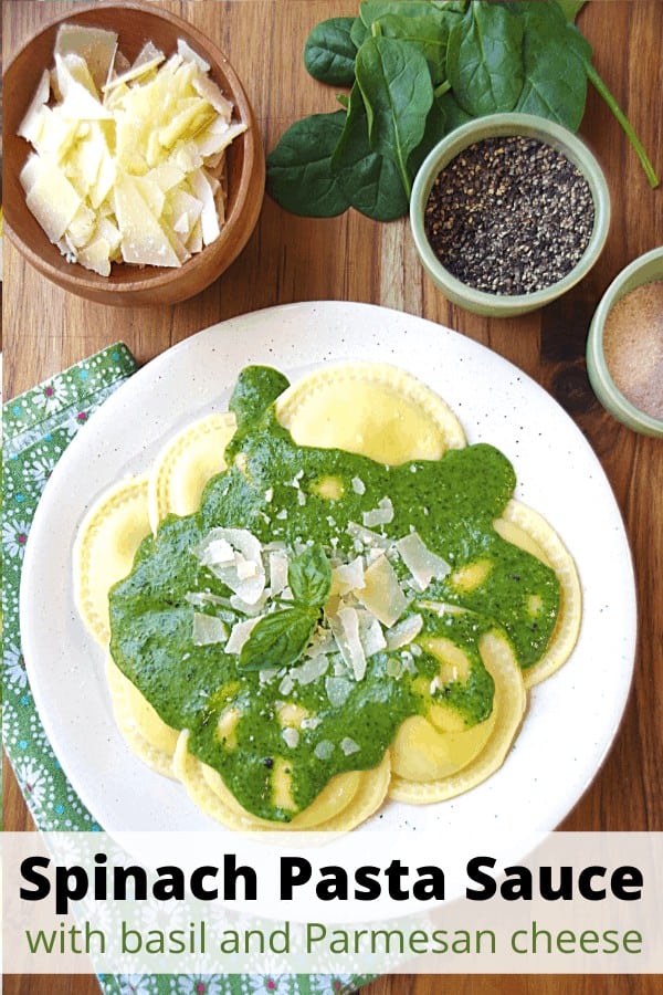  Spinach Pasta Sauce with basil and Parmesan cheese