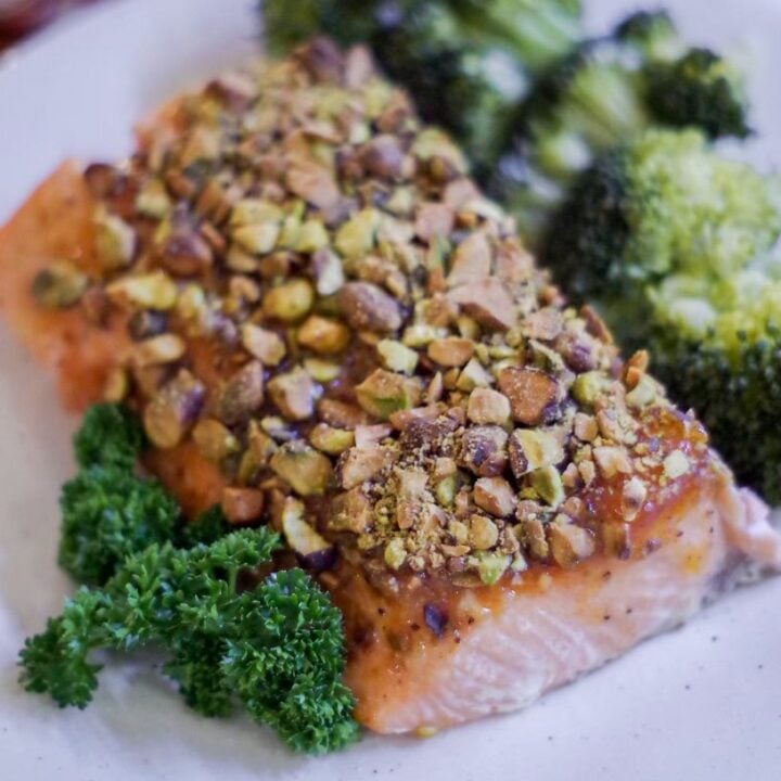 Pistachio Crusted Salmon Recipe with Apricot Glaze-image